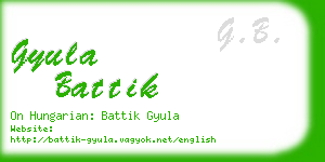 gyula battik business card